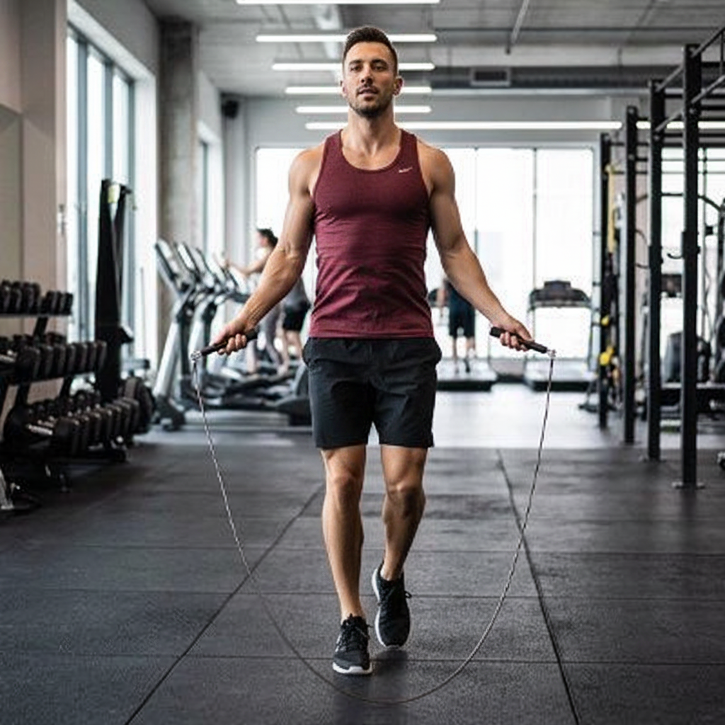 corde à sauter en salle de sport