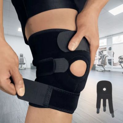 Genouillère-rotulienne-noire-ajustable