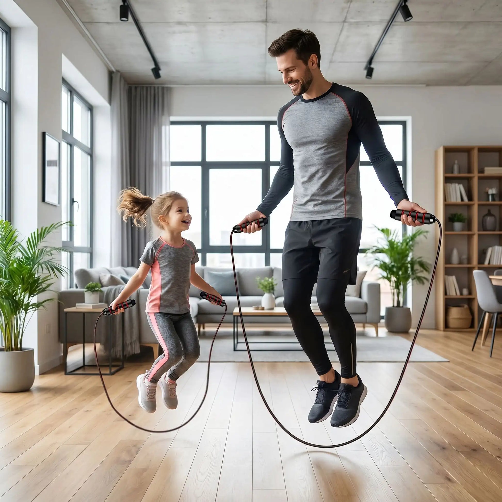 corde a sauter sans fils famille
