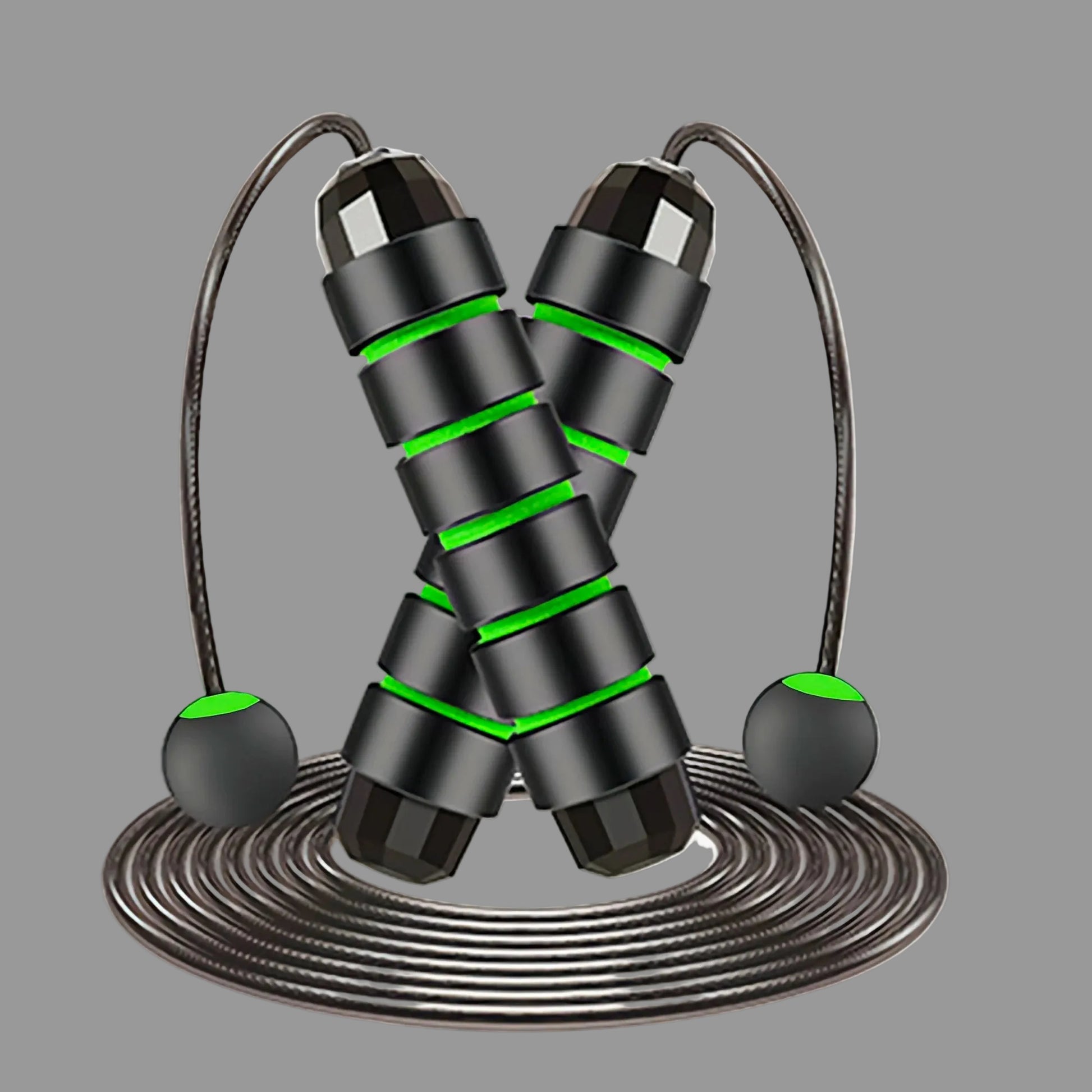 corde a sauter sans fils vert
