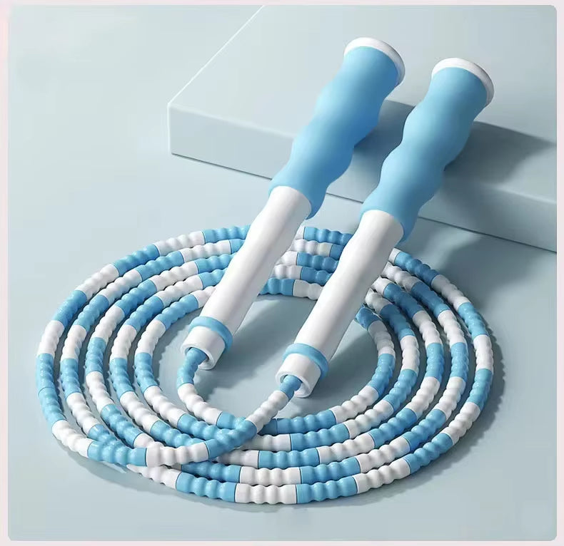 corde sauter bambou bleu