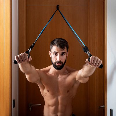 Elastique musculation fixation porte securitaire
