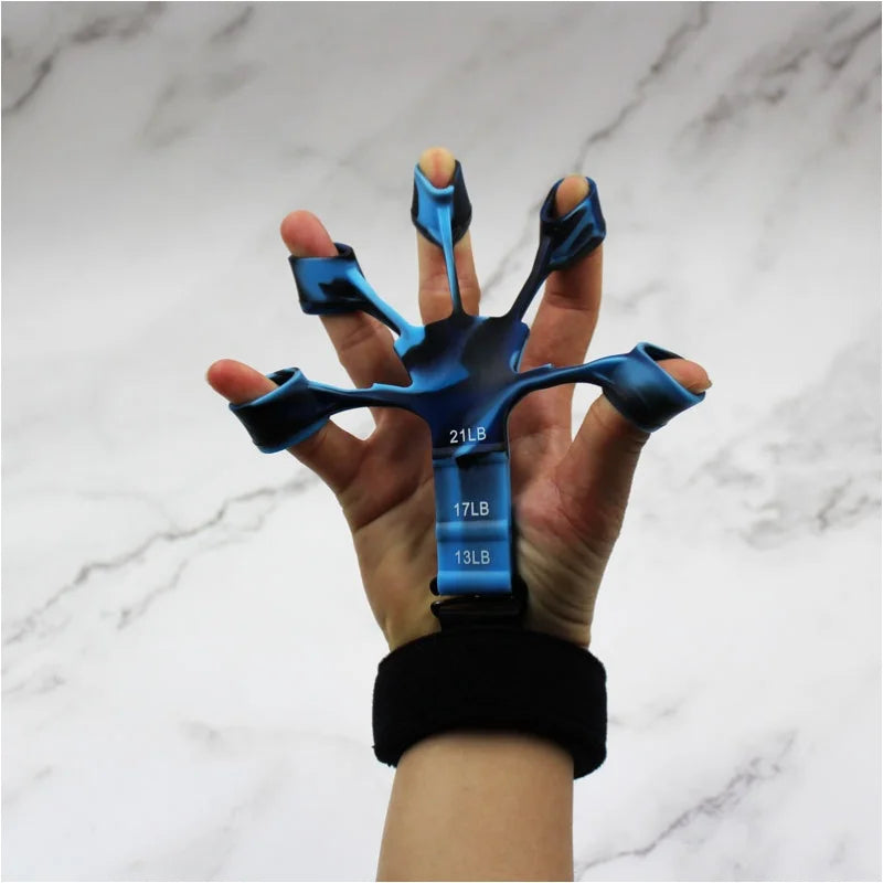 finger grip 3 niveaux bleu