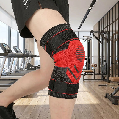 genouillère rotulienne pour le sport ressorts 3D rouge
