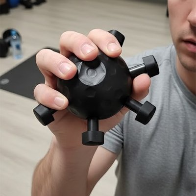 Homme entraine sa grip avec un musclet sphérique