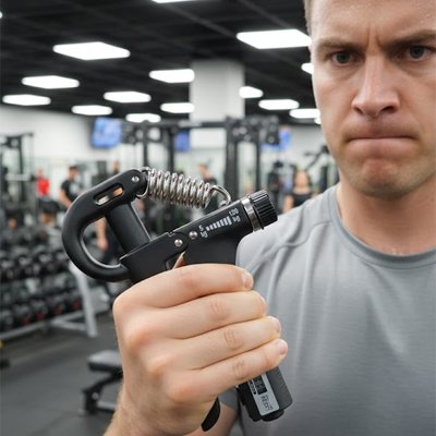 Homme faisant un exercice avec un hand grip HandPro réglable