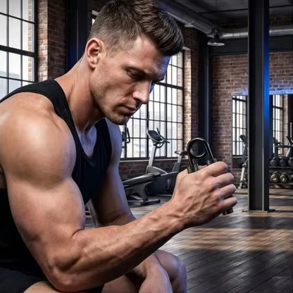 homme muscle sa main avec grippers for hands