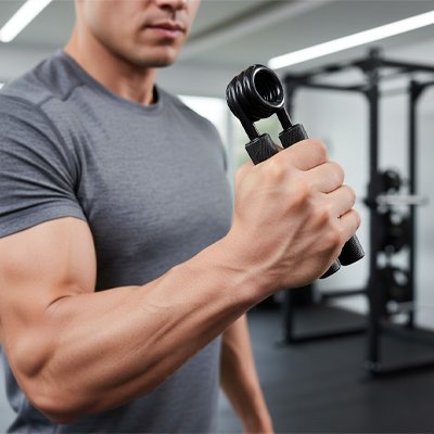 homme renforce sa grip avec le Hand grip