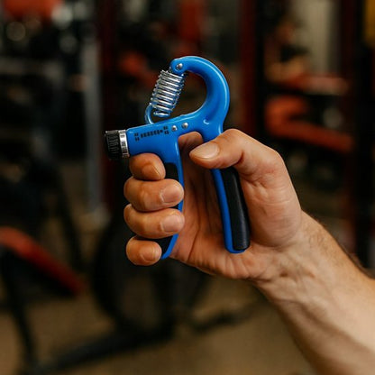 homme renforce ses avant bras avec Hand gripper 