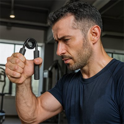 homme s'exerce le Hand grip de type A pour renforcer sa préhension