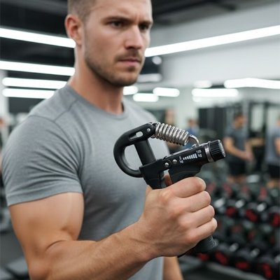 Homme utilisant un hand grip HandPro pour renforcer ses avant-bras